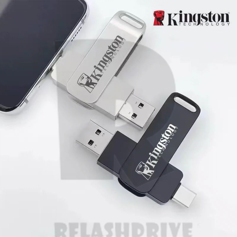 Kingston Xoay Type-C OTG Mini Kim Loại Thumb Drive Pen Ổ Cứng Lưu Trữ Dữ Liệu USB Ổ Đĩa Flash 8GB 16