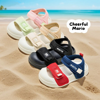 Cheerful Mario giày sandal cho bé siêu nhẹ học vải Mềm Mại chống trượt Thời Trang velcro mùa hè dép quai hậu tập đi cho bé trai ngoài