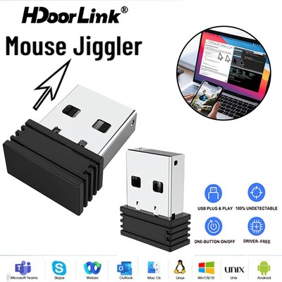 Chuột USB HdoorLink Chuột Jiggler Mover Chuột tự động không thể phát hiện có công tắc bật / tắt Chống ngủ Trình điều khiển không mô phỏng chuyển động chuột