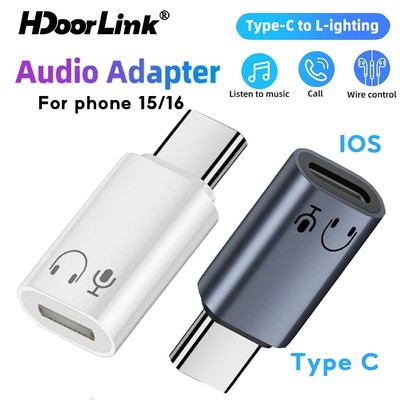 HdoorLink USB C Tai Nghe Bộ Chuyển Đổi Âm Thanh USB Loại C Nam Sang IOS Nữ Tai Nghe Chuyển Đổi Cho Điện Thoại 15 16