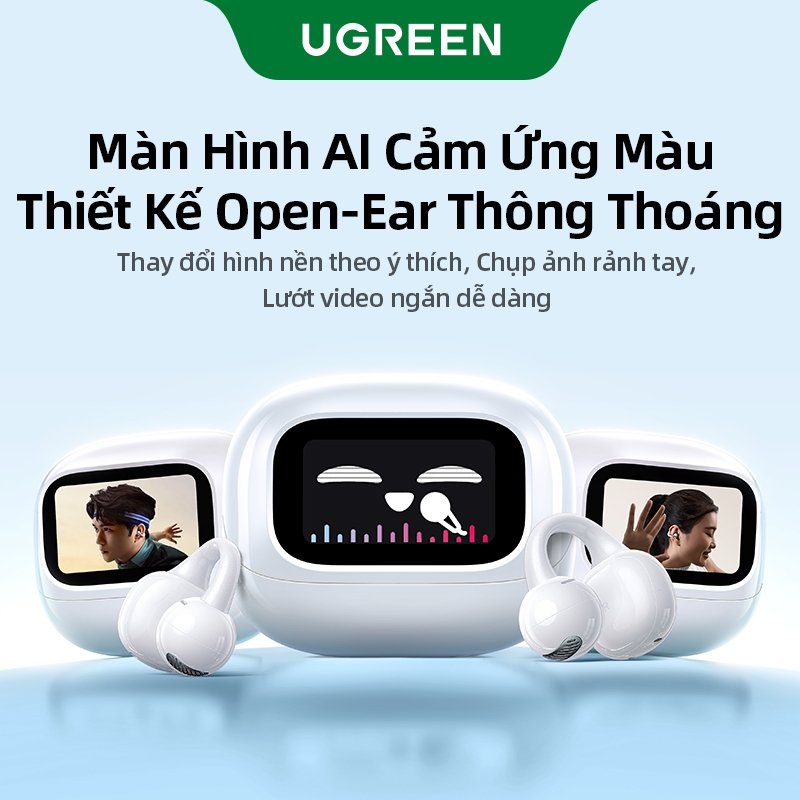 [Mới] Tai nghe Bluetooth UGREEN ClipBuds Magic Màn hình cảm ứng thông minh| Bluetooth 5.4| Độ trễ th