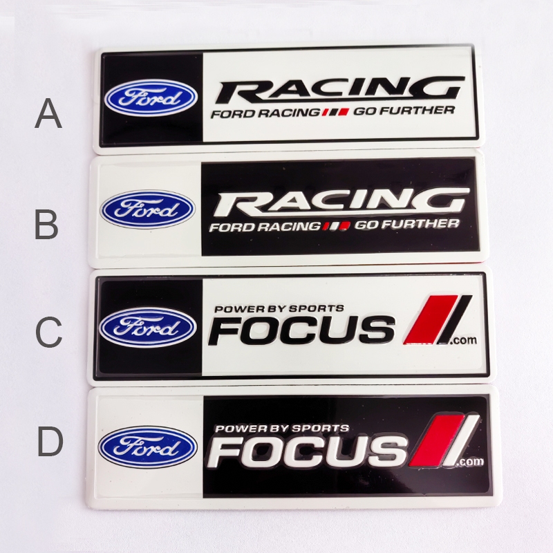 1 x Nhôm FORD RACING FOCUS Logo Ô Tô Tự Động Trang Trí Bên Phía Sau Biểu Tượng Huy Hiệu Miếng Dán De