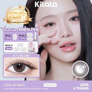 Kính áp tròng Kilala màu xám Lychee Grey lens cận 6 tháng DIA 14.2mm có độ (0-8) 1cặp
