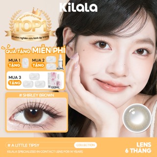 Kính áp tròng Kilala màu nâu Shirley Brown DIA 14.2mm  lens cận 6 tháng có độ (0-8) 1 cặp