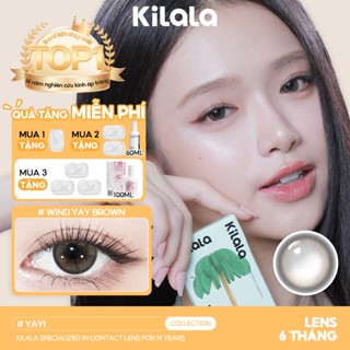 Kính áp tròng Kilala màu nâu Wind Yay Brown lens cận 6 tháng DIA 14.2mm có độ (0-8) 1 cặp