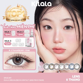 Kính áp tròng Kilala màu đen Strawberry Pink/Wind Yay Brown/ Wild Fruit Brown lens cận 6 tháng DIA 14.2mm có độ (0-7) 1 cặp