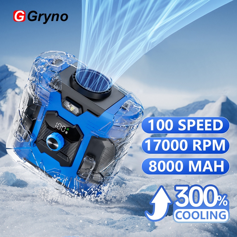 Gryno Quạt thắt lưng 8000mAh Quạt Mini cầm tay cầm tay USB có thể sạc lại 1-100 tốc độ Máy làm mát g