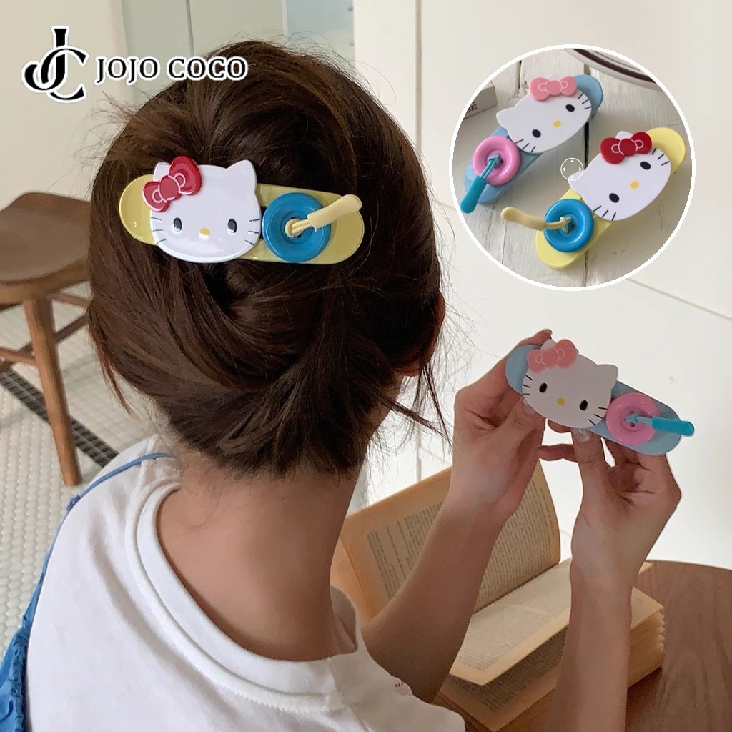 JOJO COCO KT Mèo Nút Kẹp Tóc Bên Nổ Chuck Mũ Đội Đầu