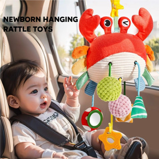 Đồ chơi dây kéo cho bé, có kẹp hạt vòng Đồ chơi cảm giác nhồi bông sang trọng, Gương biến dạng phát triển trực quan Thoải mái khi chạm vào xe đẩy Đồ trang trí treo