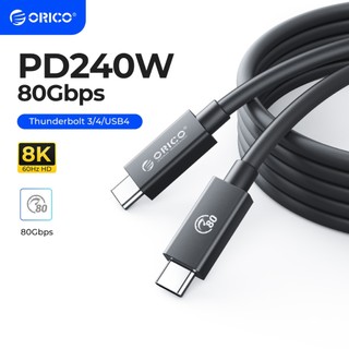  Cáp USB C ORICO Thunderbolt 4   3 PD 240W 60Hz 80 Gbps Cáp Type C Sạc nhanh cho MacBook  TBZ5  