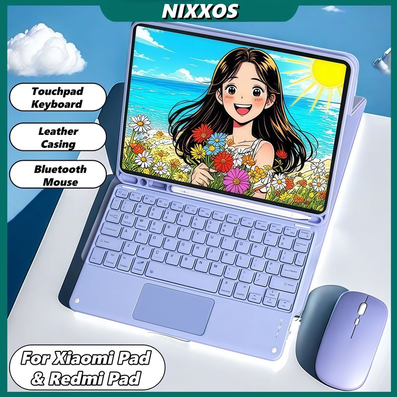  NIXXOS Dành Cho Xiaomi Pad Redmi Pad Vỏ Bàn Phím Bàn Phím Touchpad Thông Minh Vỏ Da Bàn Phím Có Khe Cắm Bút Bàn Phím wtih Cho Mi Pad 7 7 Pro 6 6 Pro 5 5 Pro Redmi SE 11 '' 