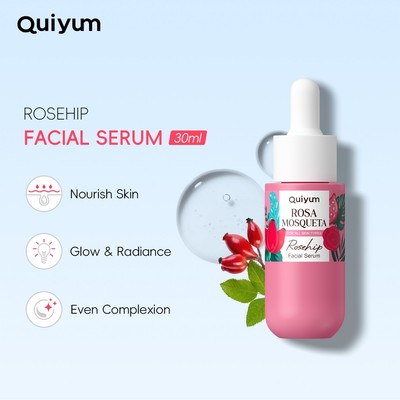 QUIYUM Rosehip Facial Serum ROSA MOSQUETA Glow Radiant Skin Even Skin Tone Nourishing 30ml