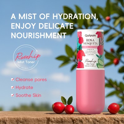 QUIYUM Rosehip Mist Toner Hydrating Refine Skin ROSA MOSQUETA Nuôi dưỡng hấp thụ nhanh 100ml