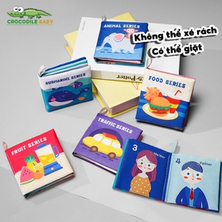 Sách vải cho bé Kích thích thị giác Nhận thức động vật Đồ chơi giáo dục sớm bé 3 tháng