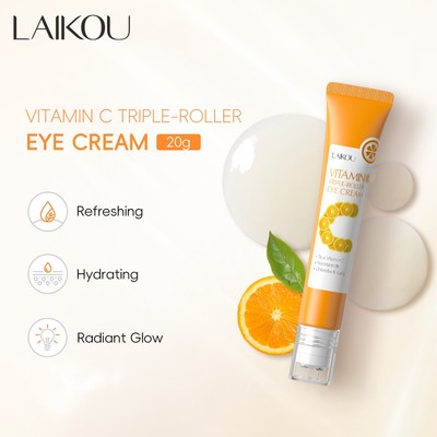 LAIKOU Vitamin C Kem dưỡng mắt ba con lăn Làm săn chắc dưỡng ẩm 20g Cân bằng tông màu da Không nhờn