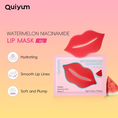 Mặt nạ môi QUIYUM Dưa Hấu Niacinamide 6g Dưỡng ẩm Môi Mềm mại và đầy đặn