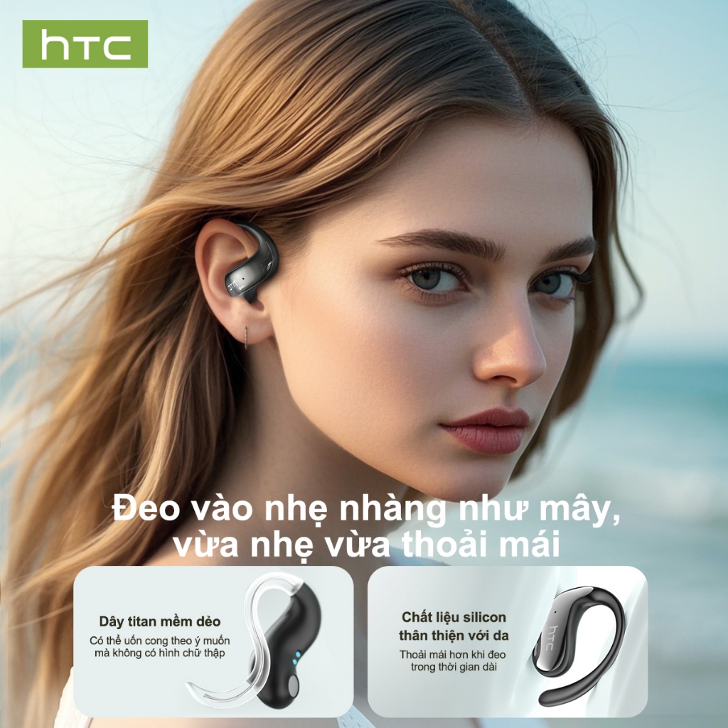 Tai nghe không dây dịch thuật AI HTC NE19 Bluetooth dịch thuật thời gian thực chất lượng âm thanh HiFi chống nước IPX5 | BigBuy360 - bigbuy360.vn