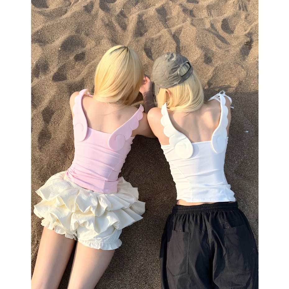 Áo vest yếm cánh thiên thần, mặc liền quần hở lưng cho nữ