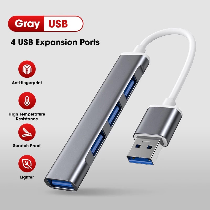 USB 3.0 Hub 4 Cổng Bộ Chia Tốc Độ Cao Bộ Chuyển Đổi Đa Mở Rộng OTG Cho Laptop PC Hub