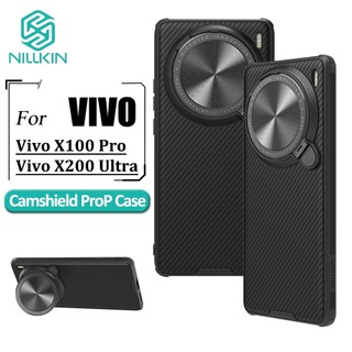  Nillkin Flip Cover Camera Stand Case Cho Vivo X100 Pro   X200 Ultra Ốp Điện Thoại Flip-Style Lens Bảo Vệ Mặt Sau 