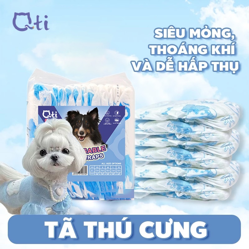 [Nâng cấp] Tã giấy 12 gói dành cho thú cưng Tã dùng một lần cho chó mèo XXS XS S M L XL