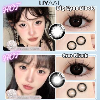 [0 ~ 4 độ] Kính áp tròng UYAAI 14,2mm/14,5mm Mắt to đen 1 cặp= (2 chiếc) Coo Mắt độ đen kính hàng ngày cận thị học sinh Sử dụng