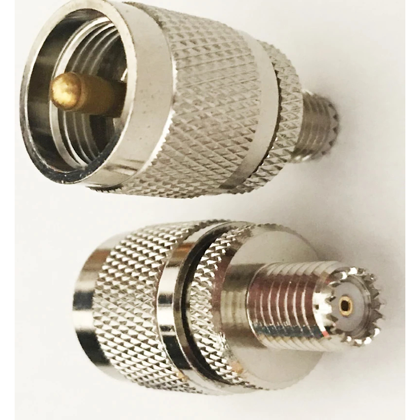 2 chiếc Mini UHF Nữ jack TO UHF Nam PL259 PL259 PL-259 Cắm Đầu Nối Bộ Chuyển Đổi RF