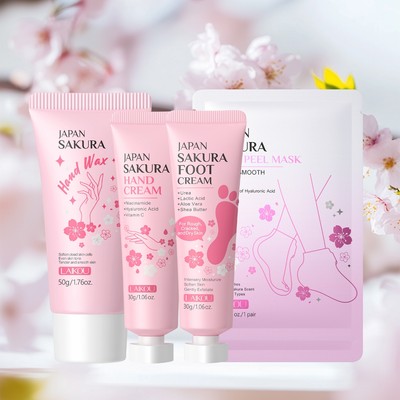 LAIKOU Nhật Bản Sakura Bộ Chăm Sóc Tay & Chân Kết Cấu Da Mịn Dưỡng Ẩm & Đổi Mới 5 Chiếc