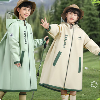 Áo mưa trẻ em, Bé trai Bé gái, Học sinh tiểu học Toàn thân, Túi đi học Áo mưa một mảnh Poncho