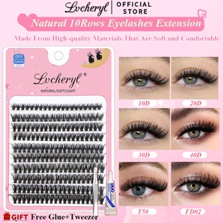 Lvcheryl 10Rows 3D DIY Lông Mi Giả Lông Mi Giả lông mi giả có keo sẵn lông mi giả lông mi giả tự nhiên