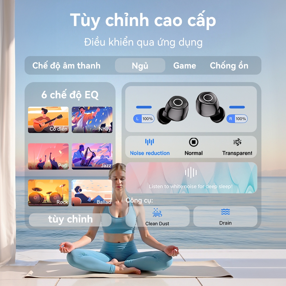 【Nâng cấp mới】Tai nghe Bluetooth ngủ Realfit F4 – Tiếng ồn trắng & Khử tiếng ồn ANC có điều khiển ứng dụng, Đầu mềm silicon, Âm thanh Hi-Fi Bluetooth 6.0​ | BigBuy360 - bigbuy360.vn
