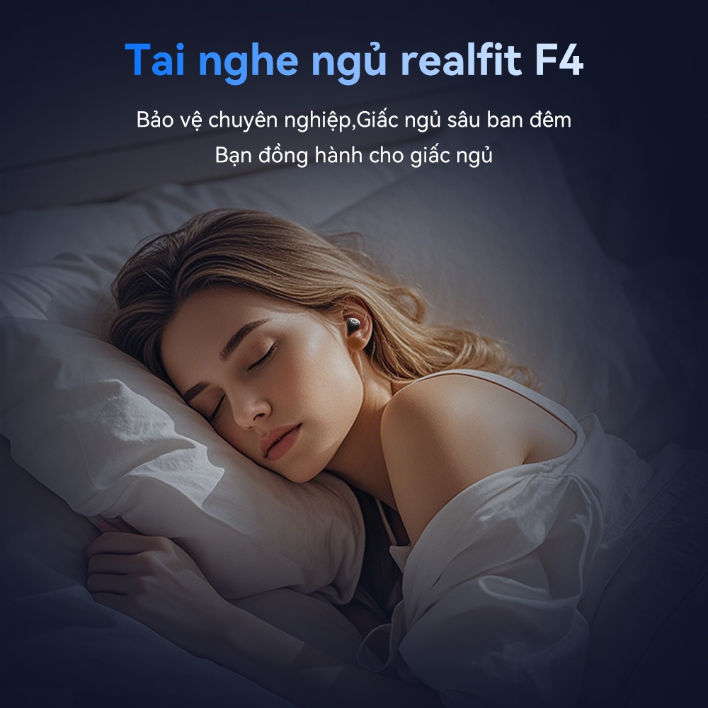 【Nâng cấp mới】Tai nghe Bluetooth ngủ Realfit F4 – Tiếng ồn trắng & Khử tiếng ồn ANC có điều khiển ứng dụng, Đầu mềm silicon, Âm thanh Hi-Fi Bluetooth 6.0​ | BigBuy360 - bigbuy360.vn