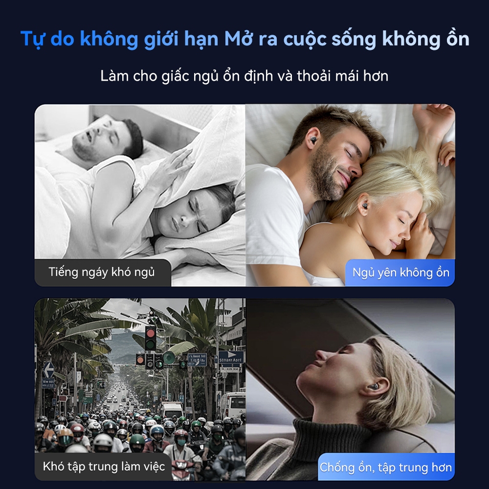 【Nâng cấp mới】Tai nghe Bluetooth ngủ Realfit F4 – Tiếng ồn trắng & Khử tiếng ồn ANC có điều khiển ứng dụng, Đầu mềm silicon, Âm thanh Hi-Fi Bluetooth 6.0​ | BigBuy360 - bigbuy360.vn