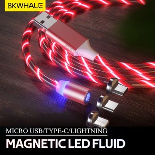BKWHALE Cáp sạc từ Micro USB/Type C  Cáp phát sáng LED