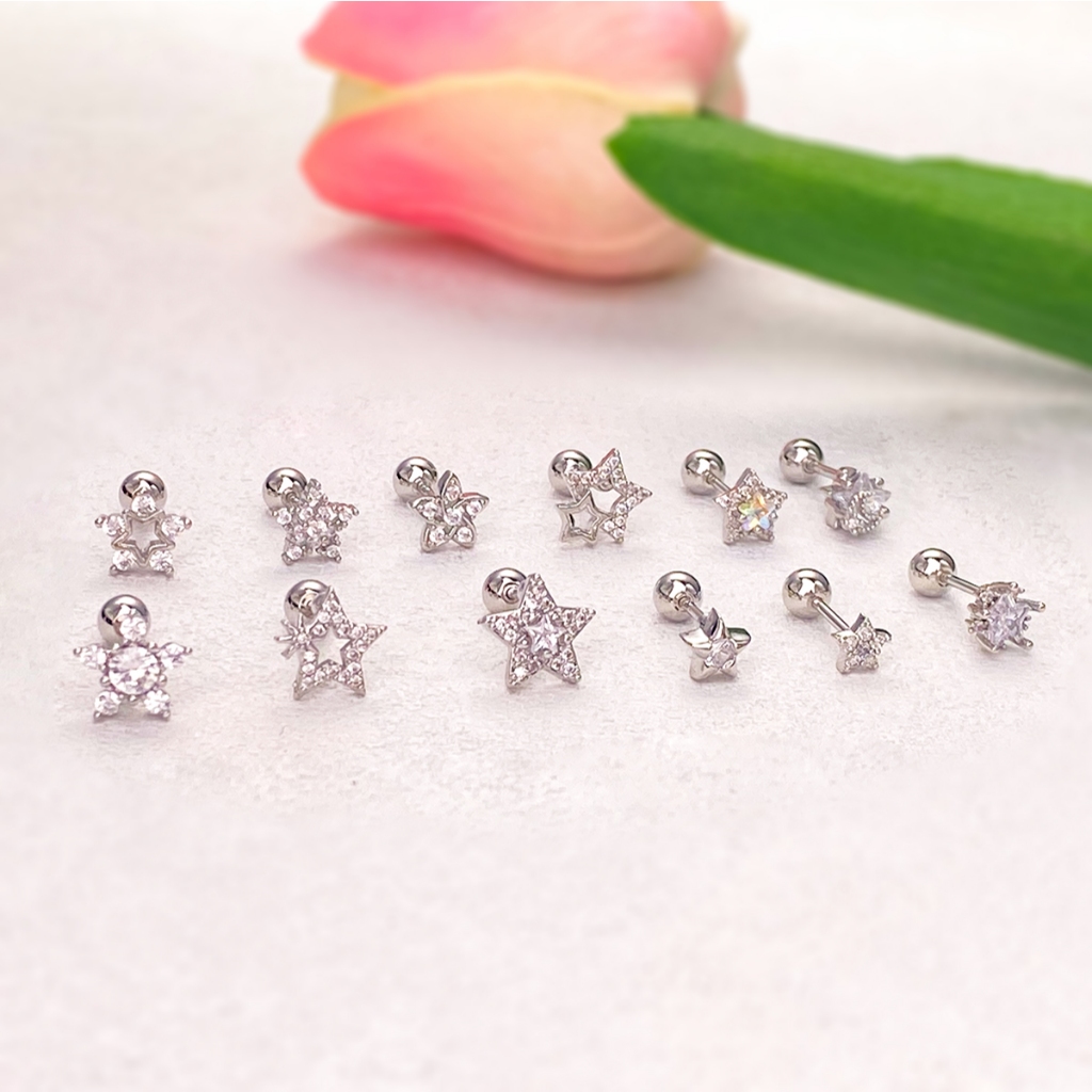 1 Chiếc G23 Bông Tai Thép Titan Ngôi Sao Series Bông Tai Món Quà Trang Sức