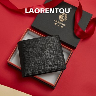 LAORENTOU Ví Da Bò Nam Cao Cấp Doanh Nhân Cổ Điển – Nhiều Ngăn, Có Ngăn Zip Đựng Tiền Xu