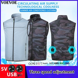[S-6XL] Áo Vest quạt làm mát cỡ lớn dành cho nam và nữ