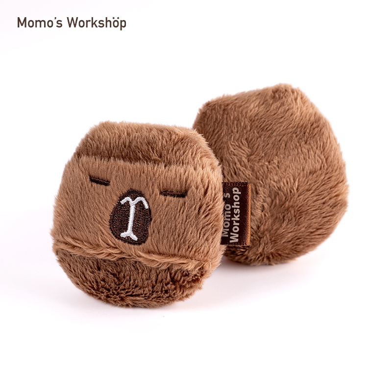 Momo's Workshop Animal Series Flocking Portable Puff Dolphin Long-Fleece Loose Puff
