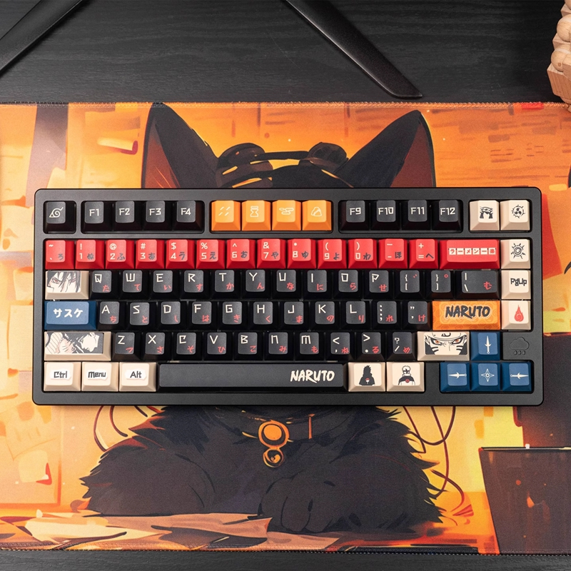 [Chỉ Keycap] Naruto Theme Keycap 129 Phím Cherry Profile PBT Thăng hoa cho Cherry MX Switch Bàn phím