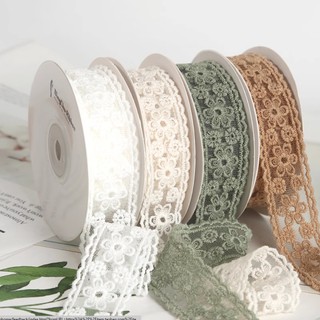 Sàn trắng đen xám hồng xanh be nâu ren băng DIY may vải trimming
