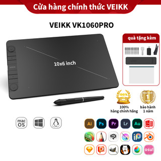 Bảng vẽ điện tử VEIKK VK1060Pro Máy tính bảng vẽ Đồ họa kỹ thuật số