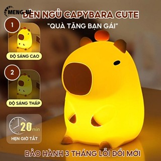 Meng NI Capybara đèn ngủ silicon dễ thương có thể điều chỉnh độ sáng trang trí, quà tặng bạn gái, bảo hành sinh nhật 3 tháng