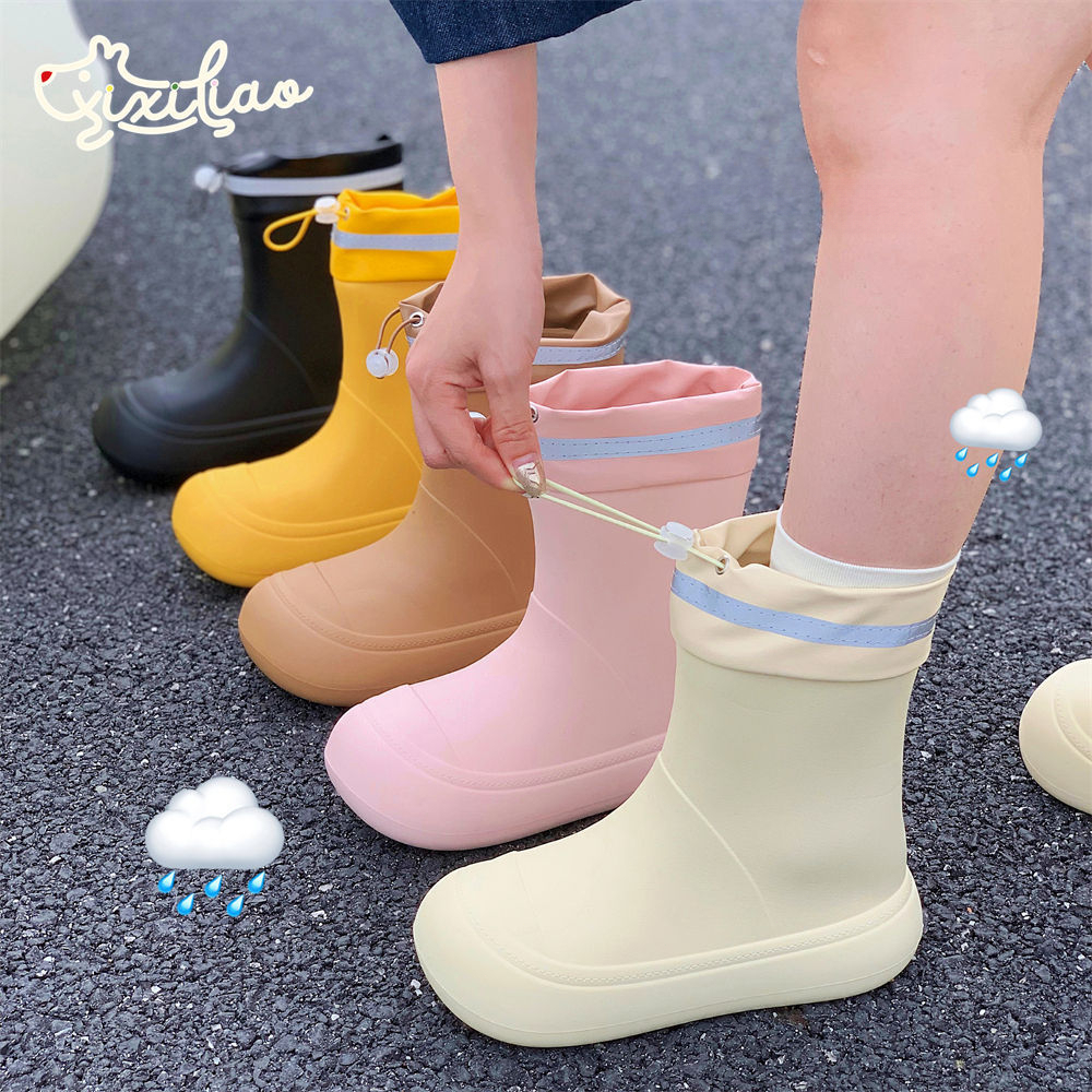 Giày Đi Mưa Xixitiao Thời Trang Mặc Ngoài Mùa Hè Phong Cách Mới Bé Gái Đế Mềm Bốn Mùa Đa Năng