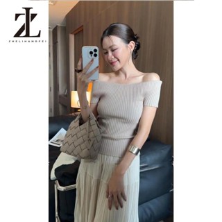 ZHELIHANGFEI Áo dệt kim Trễ Vai Và, Hàng Mới Về 2025, Thời Trang Và Thường Ngày