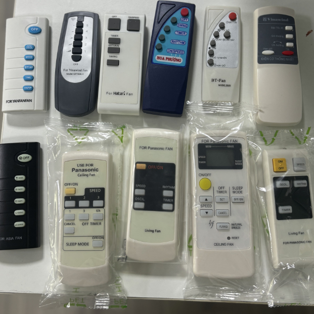 Bộ điều khiển từ xa đa năng cho quạt trần Panasonic KDK Hatari Asia Vinawind, tương thích các mẫu qu