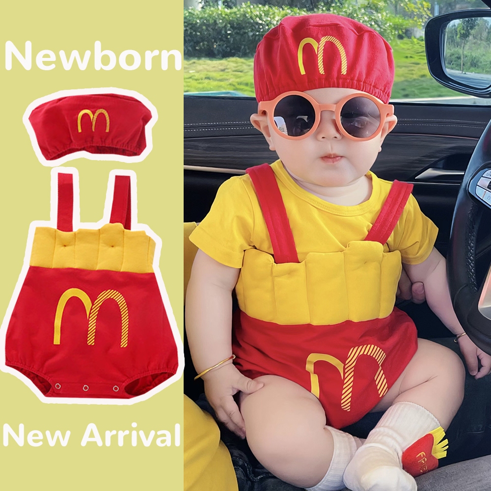 Newbron Baby Boy Cotton Hoạt hình dễ thương Bộ áo liền quần mềm mại và thoải mái của McDonald 's (0-