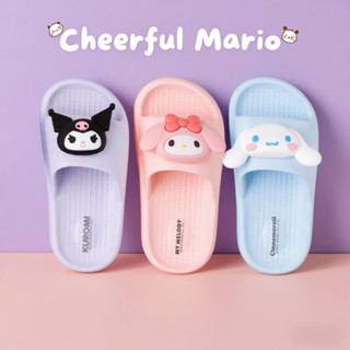 Cheerful Mario 17-24cm Sanrio dép chính hãng bé gái và nữ Thời Trang mùa hè dép đi trong nhà đep chống trượt nhập khẩu