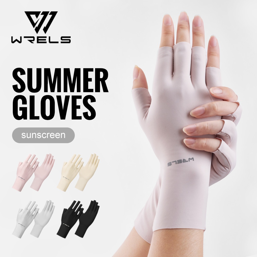 WRELS Ice Silk Găng Tay Xe Máy Chống Trơn Trượt Mỏng Chống Tia UV Thể Thao Cưỡi Rò Rỉ 5 Ngón Tay Găng Tay