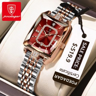 Đồng hồ nữ chính hãng POEDAGAR với kim cương Dây đeo bằng thép không gỉ Ngày phát sáng 100% Chống nước 785