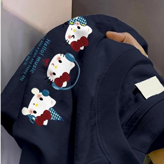 áo phông nữ form rộng Xanh tím than style hàn quốc Hello Kitty in hình SALMO mùa hè áo thun local brand